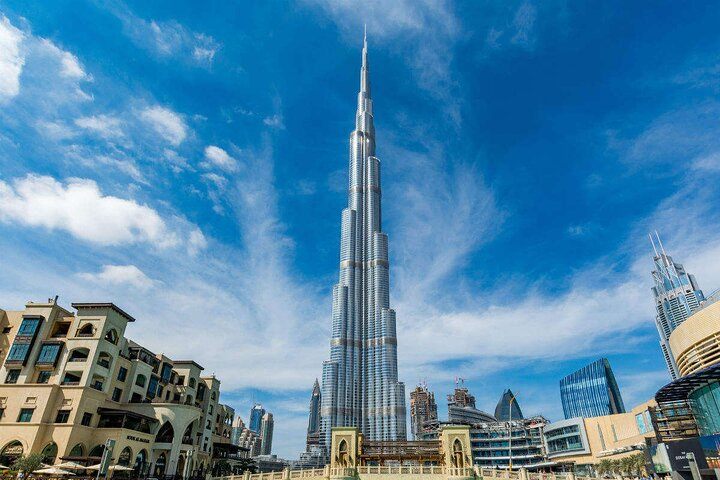 Experience stunning views from the world's tallest building Burj Khalifa alongside the iconic Dubai Frame. Discover the city's unique blend of history and modernity in one unforgettable package.